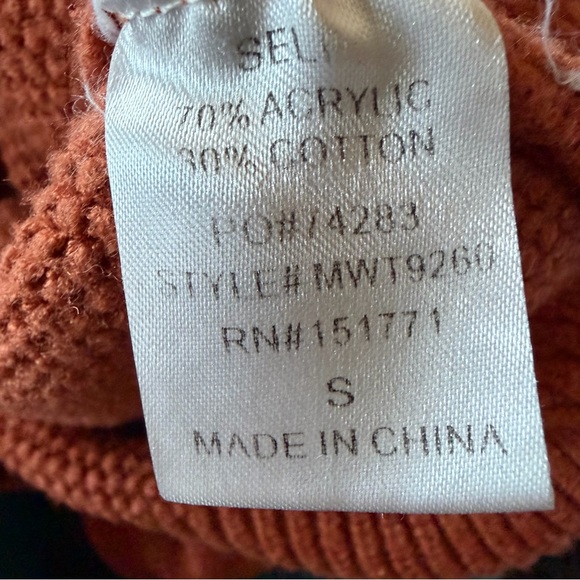 Le Lis Burnt Orange Cowl Neck Sweater - Picture 7 of 7